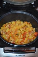 Рецепт для мультиварки - Картошка с мясом и помидорами в мультиварке